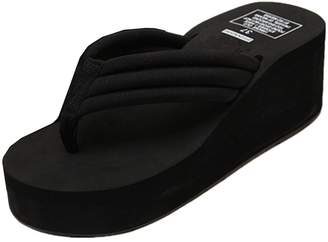 ANBOVER Womens High Wedge Beach Sandals Summer Thong Flip Flops Platform -41