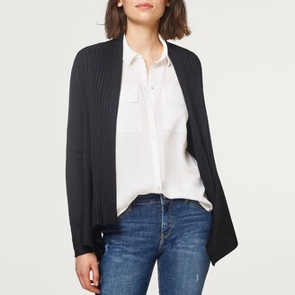 Esprit Recycled Long Open Cardigan in Fine Knit