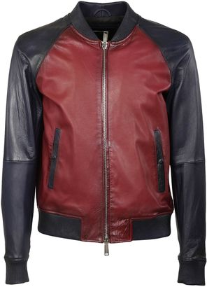 DSQUARED2 Contrasted Leather Bomber Jacket