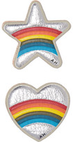 Thumbnail for your product : Anya Hindmarch Star And Heart Metallic Textured-Leather Sticker Set
