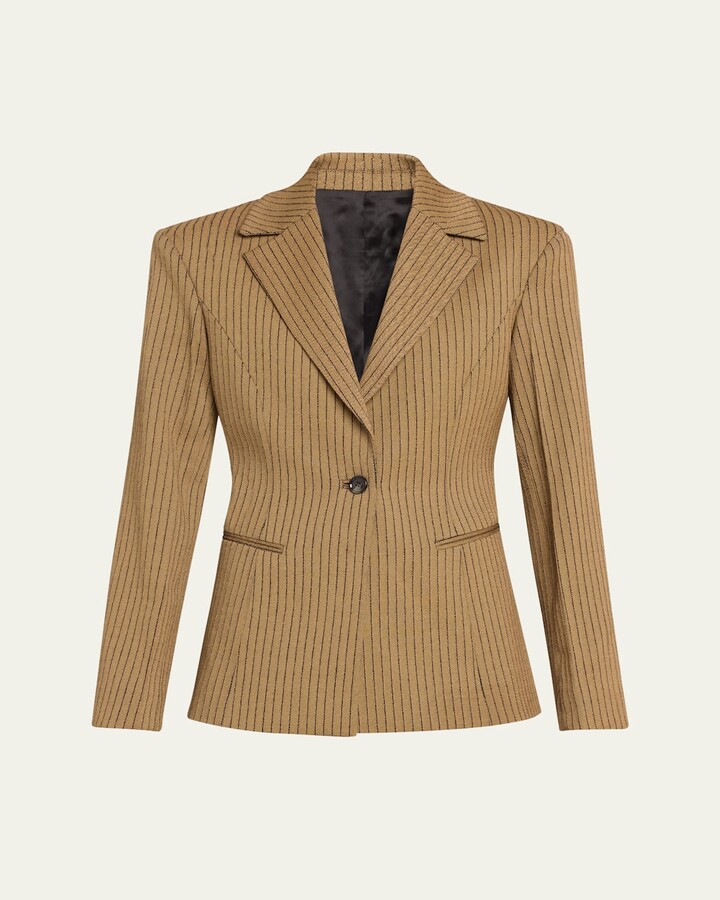 TEURN STUDIOS Pinstripe Hourglass Blazer