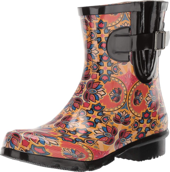 womens orange rain boots
