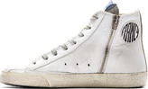 Thumbnail for your product : Golden Goose White & Silver Leather Francy Sneakers