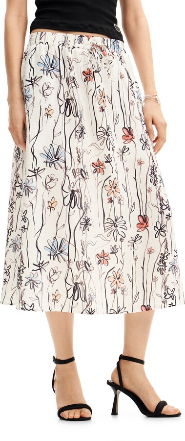 Desigual Fal Boho Print Maxi Skirt
