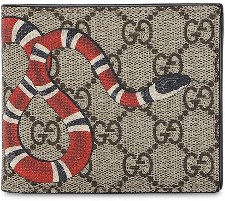 Gucci Snake Printed Coated Canvas Wallet - ShopStyle