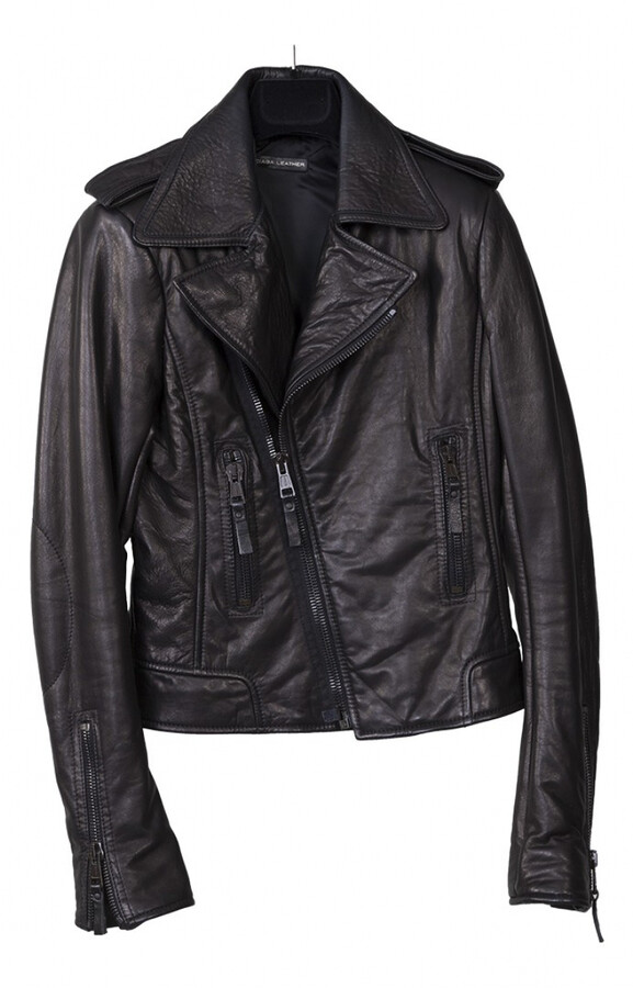 Balenciaga black Leather Leather Jackets - ShopStyle
