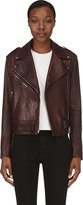 Thumbnail for your product : Proenza Schouler Burgundy Leather Biker Jacket