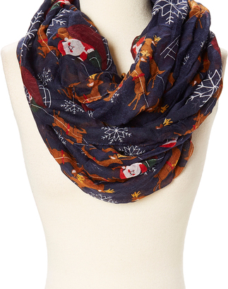 David & Young Navy & Red Sleigh Infinity Scarf