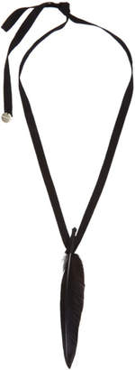 Ann Demeulemeester SSENSE Exclusive Black Feather Necklace