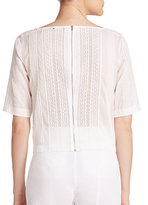 Thumbnail for your product : Theory Litrelly Pintucked Lace-Trim Blouse