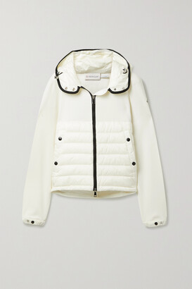 Moncler Hooded Quilted Shell Down And Wool Jacket - Off-white - ShopStyle