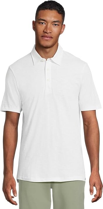 Faherty Sunwashed Tshirt Polo Men's Short Sleeve Knit White : LG, Cotton
