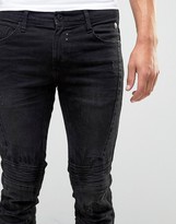 Thumbnail for your product : Blend of America Blend Cirrus Skinny Biker Jeans in Washed Black