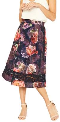 Oasis - Multi Blue Romance Floral Full Midi Skirt