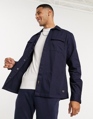 Jack and Jones Essentials overshirt in navy - ShopStyle Long Sleeve Shirts