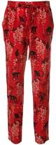 Red Valentino monkey print tapered trousers
