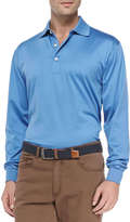 Thumbnail for your product : Peter Millar Mercerized Long-Sleeve Polo, Blue