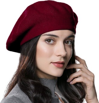 ENJOYFUR Womens Winter Beret Hat Knitted Beanie Cap Autumn Winter Hat  French Classic Beret - ShopStyle