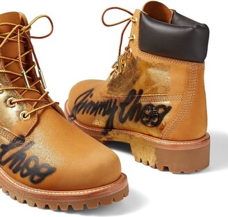 Jimmy Choo X Timberland Brown Graffiti Leather Ankle Boots