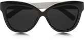 Thumbnail for your product : Linda Farrow Cat eye acetate and elaphe sunglasses