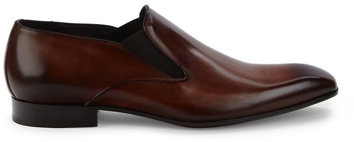 IKE Behar Men's Zach-Bruno Brown Leather Loafer Shoes