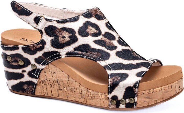 Corkys Footwear Women's Carley Animal Print Sandals In Gold Leopard