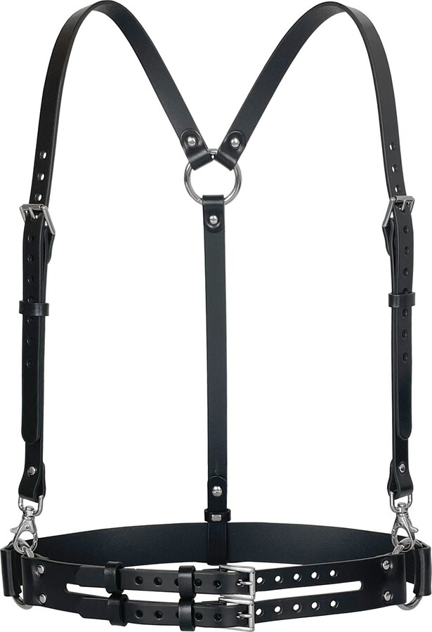 Haute Cuir Black Mun Leather Suspender Harness
