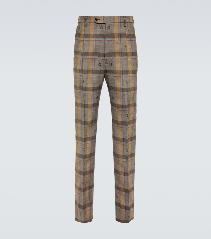 Mens Brown Check Trousers | Shop the world's largest collection of fashion  | ShopStyle