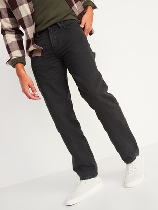 Old Navy Loose Rigid Non-Stretch Black Carpenter Jeans for Men