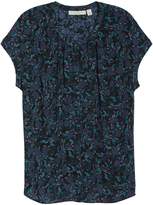Thumbnail for your product : Sejour Gathered Neck Button Down Top (Plus Size)