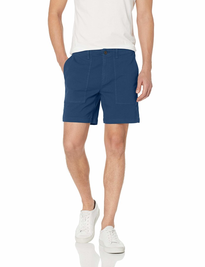mens blue khaki shorts