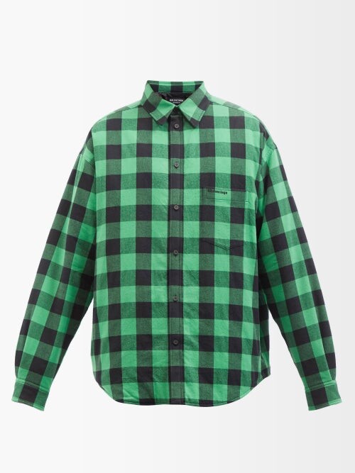Green Checked Flannel Mens Shirt | Shop the world's largest 