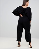 Thumbnail for your product : ASOS Curve DESIGN curve jumpsuit with kimono sleeve and peg leg