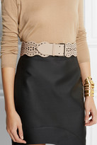 Thumbnail for your product : Alaia Scalloped laser-cut leather waist belt
