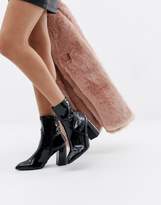 Thumbnail for your product : Public Desire Raya black patent sock boots