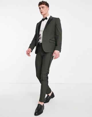 ASOS DESIGN slim tuxedo trousers in black with satin side stripe  ASOS