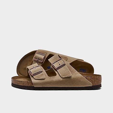 Birkenstock Men's Arizona Suede Leather Soft Footbed Sandals in Tobacco | Size: 43