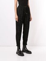 Thumbnail for your product : Karen Walker Dahlia floral-jacquard cropped trousers