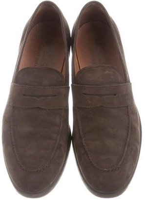 Loro Piana Suede Round-Toe Loafers