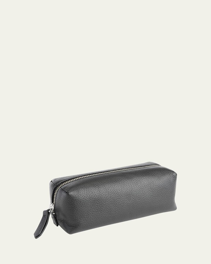 ROYCE New York Monogrammed Leather Zippered Utility Bag