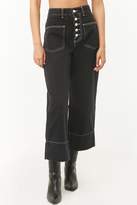 Thumbnail for your product : Forever 21 Wide-Leg Capri Jeans