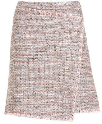 Women's Halogen Fringe Tweed Faux Wrap Skirt