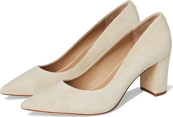 Lauren Ralph Lauren Lanette Suede Block-Heel Pumps High Women's Heels Sand Dune : 8 B - Medium