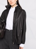 Thumbnail for your product : Gentry Portofino High Neck Leather Jacket