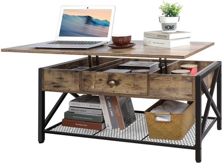 Howcool Lift Top Coffee Table with Storage, Lift up Tables Wood Coffee
