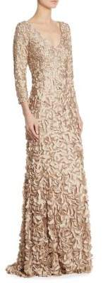Theia V-Neck Petal Gown