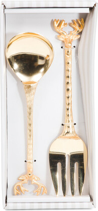 TJMAXX 2Pc Stag Salad Utensil Servers, Gold