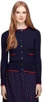 Thumbnail for your product : Brooks Brothers Merino Crewneck Tipped Cardigan