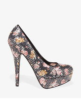 Thumbnail for your product : Forever 21 Sequined Floral Platform Pumps