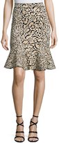 Thumbnail for your product : BCBGMAXAZRIA Leopard-Print Flounce Skirt, Champagne